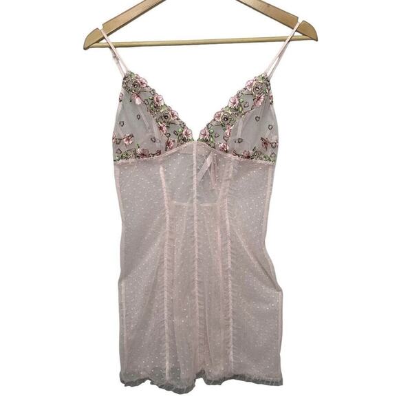 Victorias Secret Floral Embroidered Sheer Mesh Slip Dress Womens Size M NWT $99 - Picture 5 of 13